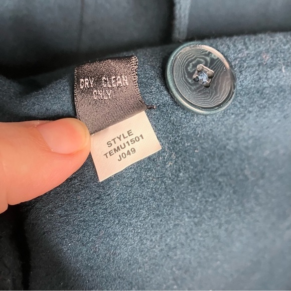 Linda Allard Ellen Tracy 100% wool coat size 10 dark teal - Picture 7 of 8